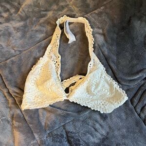 White lace halter bralette